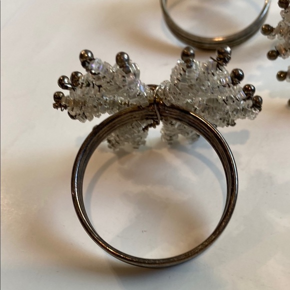 Silver Snowflake Napkin Rings 6x - Picture 6 of 10